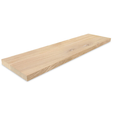 Eiken venstertablet / vensterbank - op maat - 2,7 cm dik - rustiek eikenhout (B/C) - brede lamel (9-12 cm) - gelijmd KD 8-12%