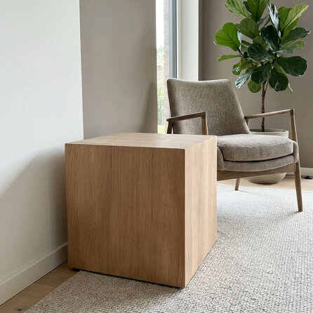 Kubus eiken salontafel / bijzettafel - op maat - 2 cm dik - prime eikenhout (A/B) - vierkante / rechthoekige eiken salon tafel Kubus eiken salontafel / bijzettafel - op maat - 2 cm dik - prime eikenhout (A/B) - vierkante / rechthoekige eiken salon tafel