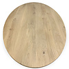 Ovaal / ellips eiken tafelblad met verjongde rand - 2,8 cm dik - rustiek eikenhout (B/C) - medium lamel (6-12 cm) - vaste afmetingen - gelijmd KD 8-12%