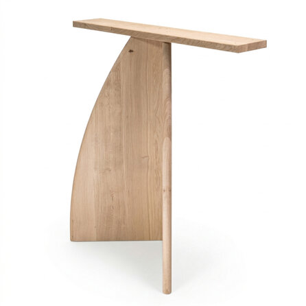 Eiken vlinder poten bol - breedte: 70 cm - hoogte: 72 cm - (eetkamer)tafel "vlinderpoot" - gelijmd rustiek eikenhout - KD 8-12%