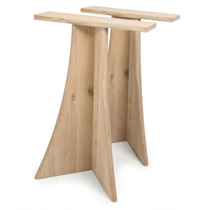 'Holle' vlinderpoten eiken - SET (2 stuks) - rustiek - 50 cm breed - 72 cm hoog