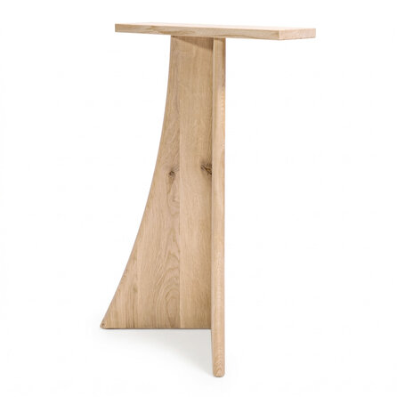 Eiken V-poten / vlinder poten hol - breedte: 50 cm - hoogte: 72 cm - (eetkamer)tafel "vlinderpoot" - gelijmd rustiek eikenhout - KD 8-12%