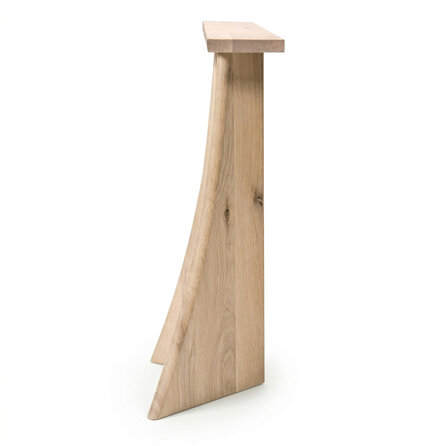 Eiken V-poten / vlinder poten hol - breedte: 50 cm - hoogte: 72 cm - (eetkamer)tafel "vlinderpoot" - gelijmd rustiek eikenhout - KD 8-12%