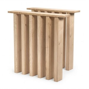 Eiken lamellenpotem - SET (2 stuks) - rustiek - 70 cm breed - 72 cm hoog