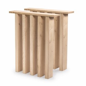 Lamellenpoten eiken - SET (2 stuks) - rustiek - 60 cm breed - 72 cm hoog