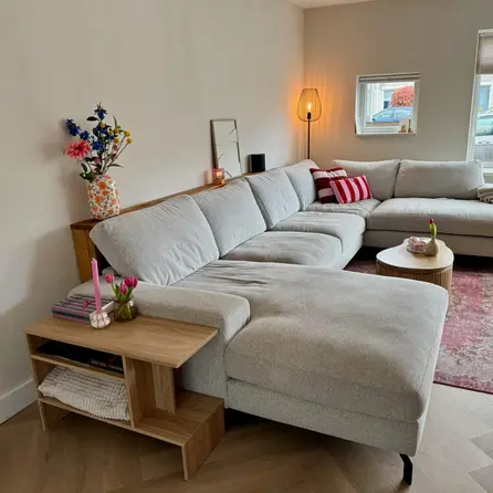 Eiken side table voor achter de bank - op maat - 2,7 cm dik - rustiek eikenhout (B/C) - smalle eiken wand/muur tafel