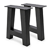 A bankpoten zwart - per SET (2 stuks) - metaal - 6x6 cm - breedte: 32 cm - hoogte: 42 cm - stalen A poot bankje met zwarte coating - RAL 9005