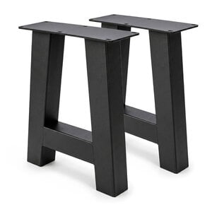 A-bankpoten zwart - SET (2 stuks) - metaal - 6x6 cm - breedte: 32 cm A-bankpoten zwart - SET (2 stuks) - metaal - 6x6 cm - breedte: 32 cm