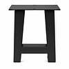 A bankpoten zwart - per SET (2 stuks) - metaal - 6x6 cm - breedte: 32 cm - hoogte: 42 cm - stalen A poot bankje met zwarte coating - RAL 9005