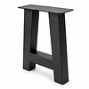 A bankpoten zwart - per SET (2 stuks) - metaal - 6x6 cm - breedte: 32 cm - hoogte: 42 cm - stalen A poot bankje met zwarte coating - RAL 9005