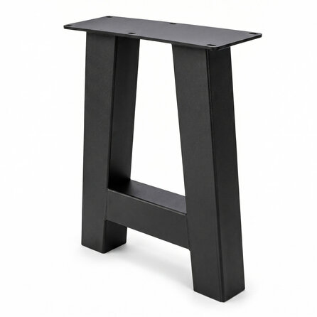 A bankpoten zwart - per SET (2 stuks) - metaal - 6x6 cm - breedte: 32 cm - hoogte: 42 cm - stalen A poot bankje met zwarte coating - RAL 9005