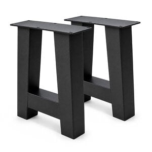 A-bankpoten zwart - SET (2 stuks) - metaal - 8x8 cm - breedte: 38 cm A-bankpoten zwart - SET (2 stuks) - metaal - 8x8 cm - breedte: 38 cm