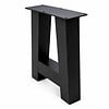 A bankpoten zwart - per SET (2 stuks) - metaal - 8x8 cm - breedte: 38 cm - hoogte: 43 cm - stalen A poot bankje met zwarte coating - RAL 9005