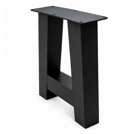 A bankpoten zwart - per SET (2 stuks) - metaal - 8x8 cm - breedte: 38 cm - hoogte: 43 cm - stalen A poot bankje met zwarte coating - RAL 9005