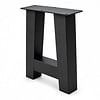 A bankpoten zwart - per SET (2 stuks) - metaal - 8x8 cm - breedte: 38 cm - hoogte: 43 cm - stalen A poot bankje met zwarte coating - RAL 9005