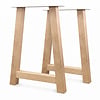 A tafelpoten eiken - per SET (2 stuks) - 8x8 cm - breedte: 69 cm - hoogte: 100 cm - statafel / bartafel A poot - gelijmd rustiek eikenhout - KD 8-12%