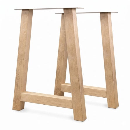 A tafelpoten eiken - per SET (2 stuks) - 8x8 cm - breedte: 69 cm - hoogte: 100 cm - statafel / bartafel A poot - gelijmd rustiek eikenhout - KD 8-12%