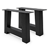 A salontafelpoten zwart - per SET (2 stuks) - metaal - 8x8 cm - breedte: 55 cm - hoogte: 40 cm - stalen A salontafel poot met zwarte coating - RAL 9005
