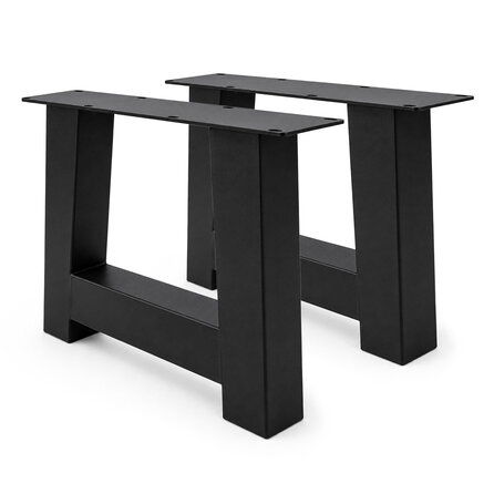 A salontafelpoten zwart - per SET (2 stuks) - metaal - 8x8 cm - breedte: 55 cm - hoogte: 40 cm - stalen A salontafel poot met zwarte coating - RAL 9005