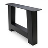 A salontafelpoten zwart - per SET (2 stuks) - metaal - 8x8 cm - breedte: 55 cm - hoogte: 40 cm - stalen A salontafel poot met zwarte coating - RAL 9005