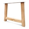 A tafelpoten schuin eiken - per SET (2 stuks) - 10x10 cm - breedte: 90 cm - hoogte: 73 cm - A poot - gelijmd rustiek eikenhout - KD 8-12%
