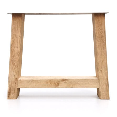 A tafelpoten schuin eiken - per SET (2 stuks) - 10x10 cm - breedte: 90 cm - hoogte: 73 cm - A poot - gelijmd rustiek eikenhout - KD 8-12%