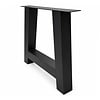 A tafelpoten zwart - per SET (2 stuks) - metaal - 10x10 cm - breedte: 76 cm - hoogte: 72 cm - stalen A poot met zwarte coating - RAL 9005