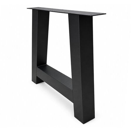 A tafelpoten zwart - per SET (2 stuks) - metaal - 10x10 cm - breedte: 76 cm - hoogte: 72 cm - stalen A poot met zwarte coating - RAL 9005