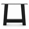 A tafelpoten zwart - per SET (2 stuks) - metaal - 10x10 cm - breedte: 76 cm - hoogte: 72 cm - stalen A poot met zwarte coating - RAL 9005