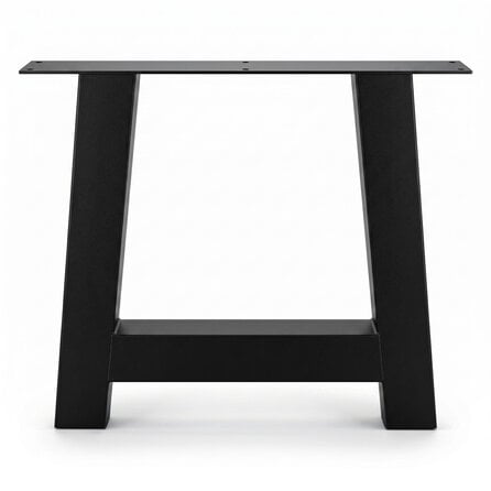 A tafelpoten zwart - per SET (2 stuks) - metaal - 10x10 cm - breedte: 76 cm - hoogte: 72 cm - stalen A poot met zwarte coating - RAL 9005