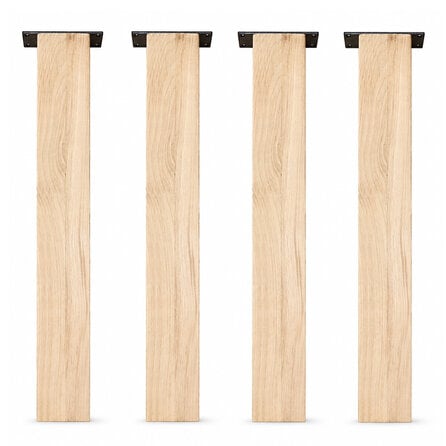 Blok tafelpoten eiken - 10x10 cm - per SET (4 stuks) - hoogte: 72 cm - eiken blokpoot - rustiek eikenhout (B/C) - KD 8-12%
