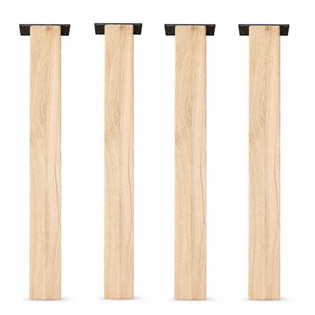 Blok tafelpoten eiken - 8x8 cm - per SET (4 stuks) - hoogte: 72 cm - eiken blokpoot - rustiek eikenhout (B/C) - KD 8-12%