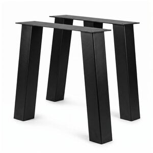 Blok tafelpoten schuin zwart - SET (2 stuks) - metaal - 10x10 cm - breedte: 76 cm Blok tafelpoten schuin zwart - SET (2 stuks) - metaal - 10x10 cm - breedte: 76 cm
