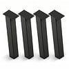 Blok tafelpoten schuin zwart - per SET (4 stuks) - metaal - 10x10 cm - hoogte: 72 cm - stalen blokpoot met zwarte coating - RAL 9005