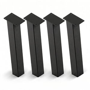 Blok tafelpoten schuin zwart - SET (4 stuks) - metaal - 10x10 cm Blok tafelpoten schuin zwart - SET (4 stuks) - metaal - 10x10 cm