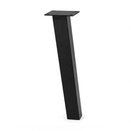 Blok tafelpoten schuin zwart - per SET (4 stuks) - metaal - 10x10 cm - hoogte: 72 cm - stalen blokpoot met zwarte coating - RAL 9005