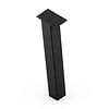 Blok tafelpoten schuin zwart - per SET (4 stuks) - metaal - 10x10 cm - hoogte: 72 cm - stalen blokpoot met zwarte coating - RAL 9005