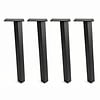 Blok tafelpoten schuin zwart - per SET (4 stuks) - metaal - 5x5 cm (twist) - hoogte: 72 cm - stalen blokpoot met zwarte coating - RAL 9005