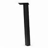 Blok tafelpoten schuin zwart - per SET (4 stuks) - metaal - 5x5 cm (twist) - hoogte: 72 cm - stalen blokpoot met zwarte coating - RAL 9005