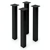 Blok tafelpoten zwart - per SET (4 stuks) - metaal - 6x6 cm - hoogte: 72 cm - stalen blokpoot met zwarte coating - RAL 9005