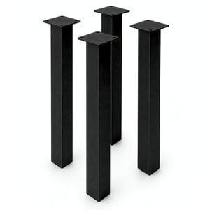 Blok tafelpoten zwart - SET (4 stuks) - metaal - 6x6 cm Blok tafelpoten zwart - SET (4 stuks) - metaal - 6x6 cm