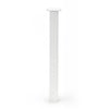 Blok tafelpoten wit - per SET (4 stuks) - metaal - 6x6 cm - hoogte: 72 cm - stalen blokpoot met witte coating - RAL 9016