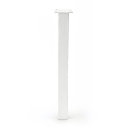 Blok tafelpoten wit - per SET (4 stuks) - metaal - 6x6 cm - hoogte: 72 cm - stalen blokpoot met witte coating - RAL 9016
