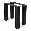 Blok tafelpoten zwart - per SET (2 stuks) - metaal - 10x10 cm - breedte: 78 cm - hoogte: 72 cm - stalen blokpoot met zwarte coating - RAL 9005