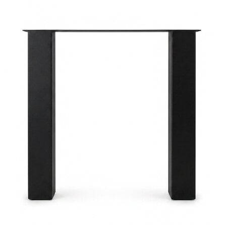 Blok tafelpoten zwart - per SET (2 stuks) - metaal - 10x10 cm - breedte: 78 cm - hoogte: 72 cm - stalen blokpoot met zwarte coating - RAL 9005