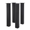 Blok tafelpoten zwart - per SET (4 stuks) - metaal - 10x10 cm - diverse hoogtes - stalen blokpoot met zwarte coating - RAL 9005