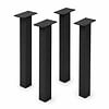 Blok tafelpoten zwart - per SET (4 stuks) - metaal - 8x8 cm - hoogte: 72 cm - stalen blokpoot met zwarte coating - RAL 9005