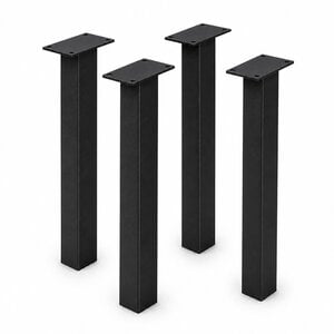 Blok tafelpoten zwart - SET (4 stuks) - metaal - 8x8 cm Blok tafelpoten zwart - SET (4 stuks) - metaal - 8x8 cm
