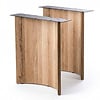 Boogpoten eiken - per SET (2 stuks) - 2,5 cm - breedte: 70 cm - hoogte: 75 cm - gebogen eiken "maanpoot" - gelijmd rustiek eikenhout - KD 8-12% Boogpoten eiken - per SET (2 stuks) - 2,5 cm - breedte: 70 cm - hoogte: 75 cm - gebogen eiken "maanpoot" - gelijmd rustiek eikenhout - KD 8-12%