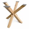 Dubbel kruis onderstel - eiken - 8x8 cm - 75x75 cm - hoogte: 72 cm - dubbele X poot - gelijmd rustiek eikenhout - KD 8-12%